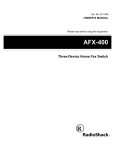 Radio Shack AFX-400 Owner`s manual