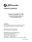 Schumacher PI-140 Owner`s manual