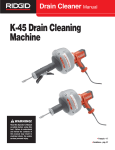 RIDGID K-45 Operator`s manual