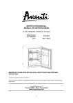 Avanti SHP2309B Instruction manual