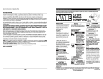 Wayne 352205-001 Operating instructions
