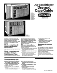 Roper Air Conditioner Operating instructions