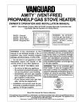 Master (VENT-FREE) GAS STOVE HEATER Installation manual