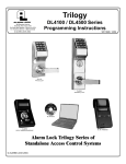 Alarm Lock Trilogy DL4500 Programming instructions