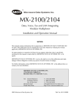 MDS MX-2104 Specifications
