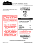 A.O. Smith FDV Owner`s manual