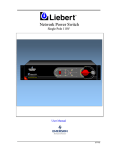 Emerson Liebert Static Transfer Switch User manual