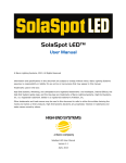Barco SolaSpot LED User manual
