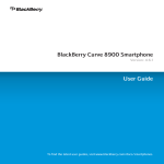 Blackberry 8900 - Curve - GSM User guide