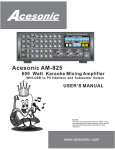Acesonic AM-825 User`s manual