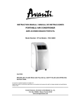 Avanti Air Conditioner Instruction manual
