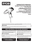 Ryobi HG500 Operator`s manual