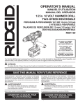 RIDGID R861150 Operator`s manual