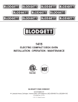 Blodgett 1415 Specifications