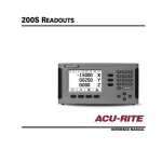 ACU-RITE 200S READOUTS User`s manual