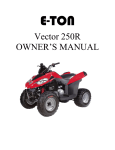 E-TON Vector 250R Owner`s manual