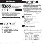 Braeburn 5200 User manual