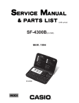 Casio SF-4300B Specifications