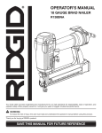 RIDGID R138BNA Operator`s manual