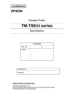 Epson TM-T88II Series Specifications