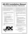 American Dryer Corp. AD-30V Installation manual