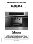Baumatic BAEC2SS.2 User manual