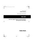 Radio Shack TAD-1007 Owner`s manual