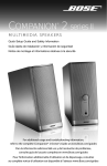 Bose Companion 2 Series II Setup guide