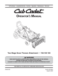 Cub Cadet GSS-1291 Operator`s manual