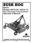 Bush Hog RDTH SERIES RDTH 60 Operator`s manual