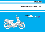 DAELIM CITI ACE 110 - Owner`s manual
