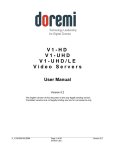 Doremi V1-HD User manual