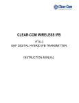 Clear-Com Cellcom Instruction manual