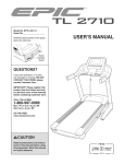 Epic Fitness Tl 2710 Treadmill User`s manual