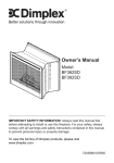 Dimplex BF392SD Owner`s manual