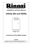 Rinnai INFINITY 26 Plus User manual