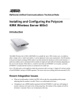 Polycom Kirk Wireless Server 600v3 Installation and Configuration