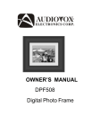 Audiovox DPF508 - Digital Photo Frame Owner`s manual