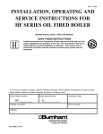 Burnham HF SERIES Instruction manual