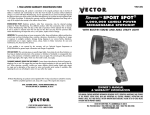 Vector Sportspot SL101MV Owner`s manual