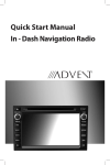 Advent In - Dash Navigation Radio Quick start manual