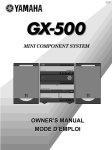 Yamaha GX-500 Owner`s manual