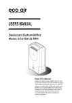 Eco Air ECO-DD122 MK4 Operating instructions