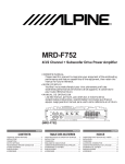 Alpine MRD-F752 Owner`s manual