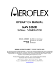 Aeroflex NAV 2000R Technical data