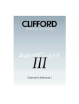 Clifford AVANTGUARD 5 Owner`s manual