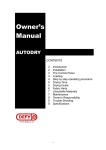 Defy 5KG AUTODRYER Owner`s manual