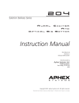 Aphex EXCITER Instruction manual