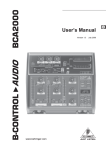 Behringer B-Control-Audio BCA2000 User`s manual
