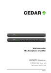 Cedar HDA Owner`s manual